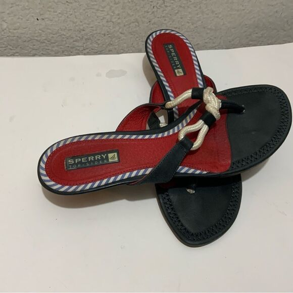 SPERRY Nautical Knot Sandal, Red, White & Blue size 8M - Picture 3 of 8